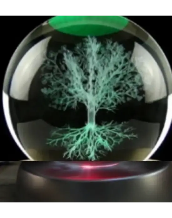 Ağaç Plastik Altlıklı Cam Küre