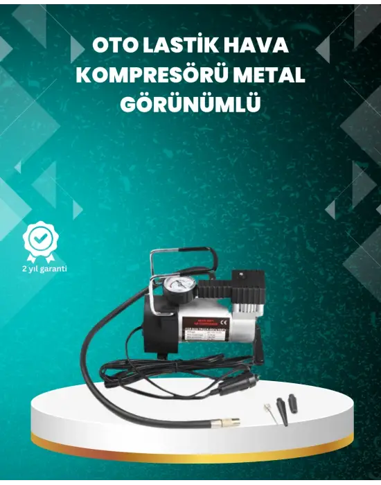 Ağır Hizmet Tipi Oto Kompresör 140 Psı Manometreli