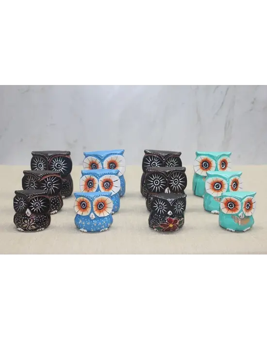 Ahşap 3lü Baykuş Seti Model 5