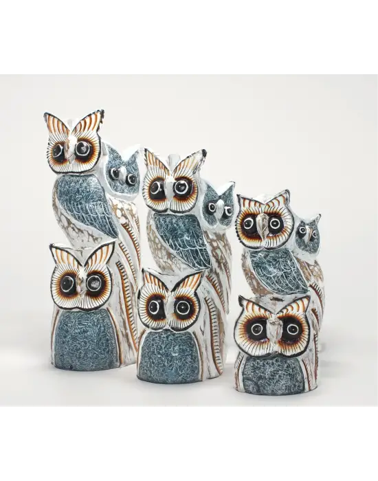 Ahşap 3lü Baykuş Seti Model 6