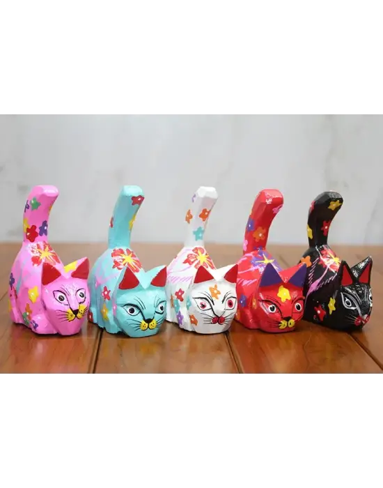 Ahşap 5li Kedi Seti Model 4