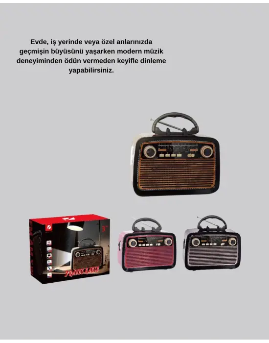 Ahşap Dokulu Bluetooth Müzik Kutusu – Vintage Led Tasarımıyla Modern Ses Deneyimi