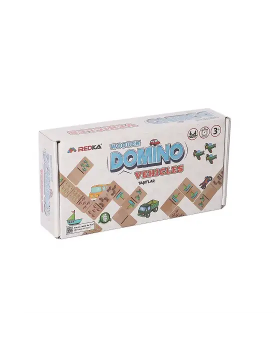Omarı Eğlenceli Ahşap Domino Oyun Seti