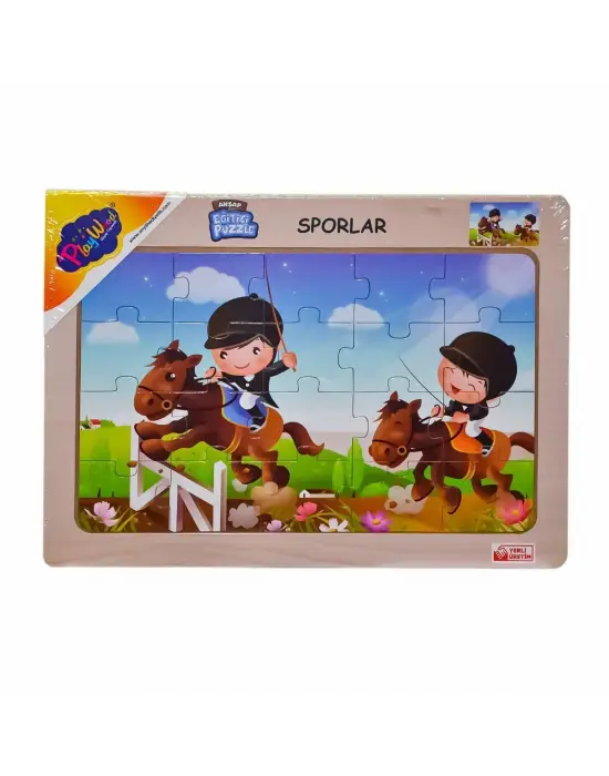 Omarı Ahşap Eğitici Puzzle Sporlar