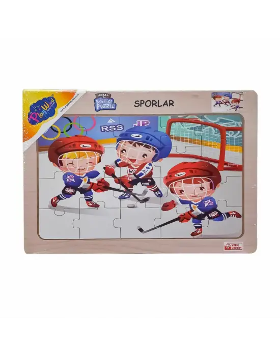 Omarı Ahşap Eğitici Puzzle Sporlar