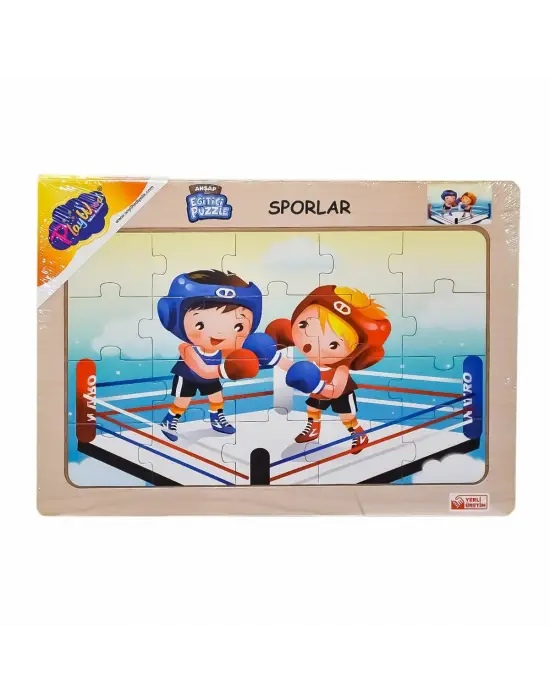 Omarı Ahşap Eğitici Puzzle Sporlar