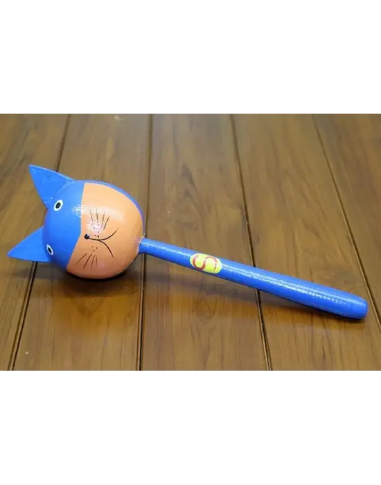 Ahşap Kedili Marakas Tekli Polos:27