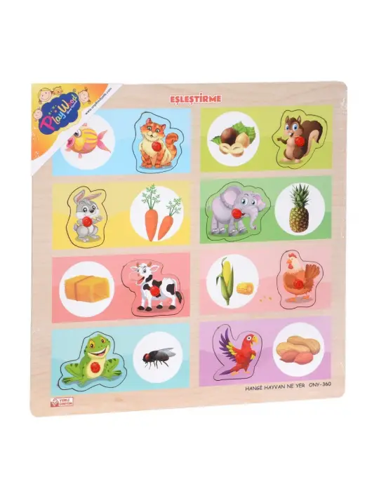 Omarı Doğa Temalı Ahşap Tutmalı Eşleştirme Oyunu