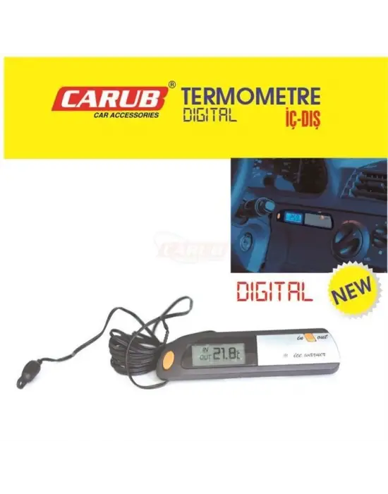 Omarı Dijital Araba Termometresi - Araç İç Dış Sıcaklık Ölçer