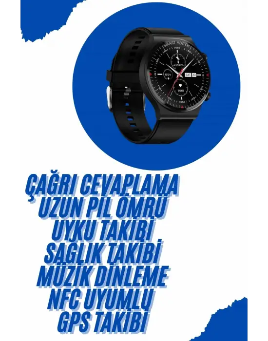 Akıllı Saat Yeni Nesil Üç Kordonlu Nabız Ölçer Çağrı Cevaplama