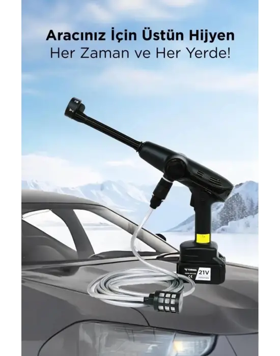 Akülü Şarjlı Yüksek Basınçlı Oto Araba Bahçe Yıkama,temizleme Su Sı