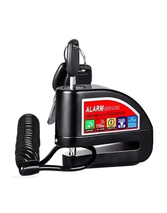 Alarmlı Disk Kilidi Motorsiklet Scooter Bisiklet Sesli Alarm 110 Desibel Yüksek Ses