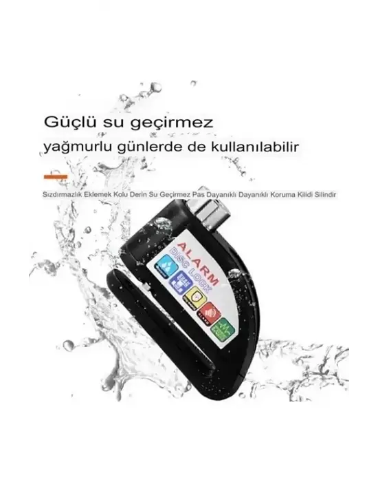 Alarmlı Disk Kilidi Motorsiklet Scooter Bisiklet Sesli Alarm 110 Desibel Yüksek Ses