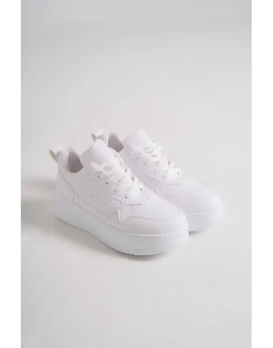 ALESSI Bağcıklı Rahat tabanlı ayakkabı Tabaan Bayan Spor tabanlı ayakkabı Spor Ayakkabı CBT - Beyaz