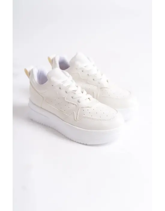 ALESSI Bağcıklı Rahat tabanlı ayakkabı Tabaan Bayan Spor tabanlı ayakkabı Spor Ayakkabı CBT - Kırık Beyaz