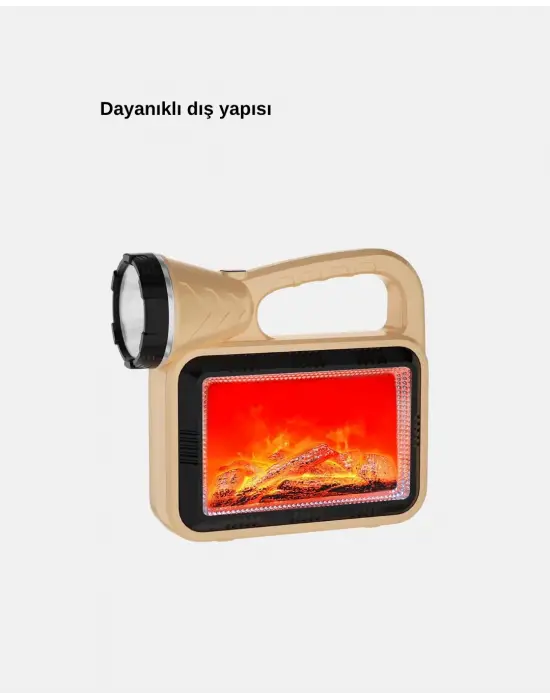 Alev Efektli Solar Lamba Cob Işıklı Taşınabilir Bahçe Kamp Aydınlatma