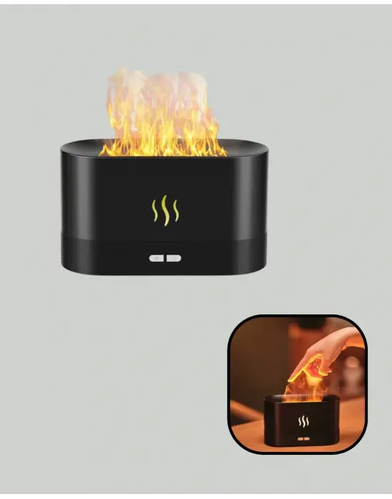 Alev Görünümlü Hava Nemlendirici Kumandalı Led Işıklı Aromatik Difüzör