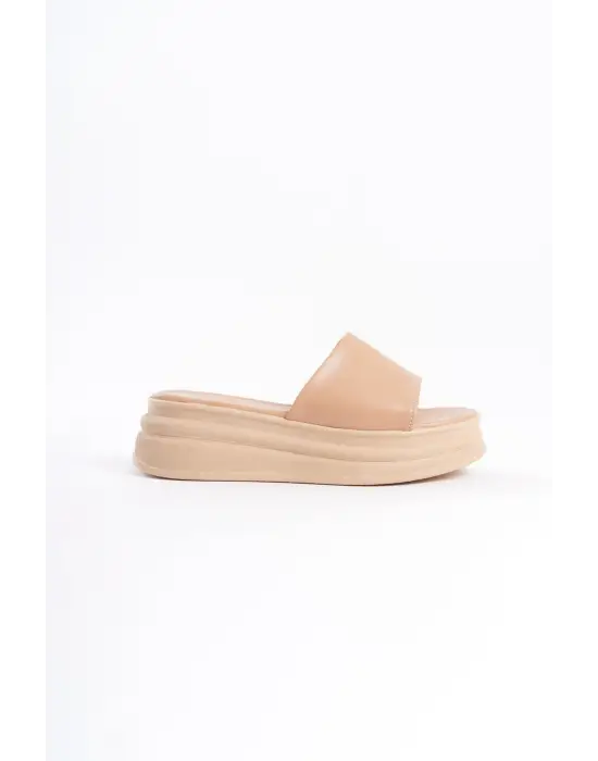 ALICE Düz Topuklu Kalın ve Rahat tabanlı ayakkabı Tabaan Bayan Terlik CTT - Ten