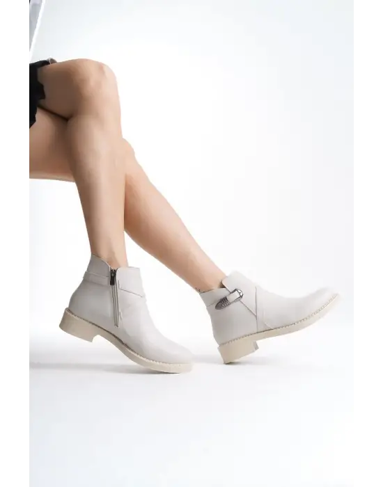 Modern Fermuarlı Topuklu Bayan Bot