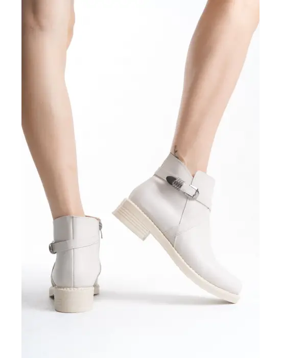 Modern Fermuarlı Topuklu Bayan Bot