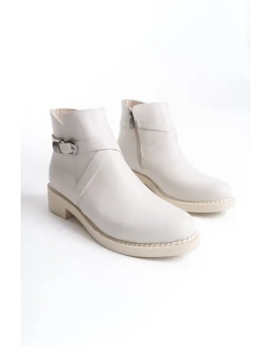 Modern Fermuarlı Topuklu Bayan Bot