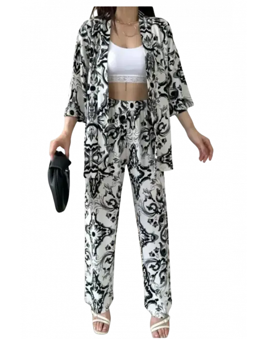 Alt Üst Takım Kimono- Desenli