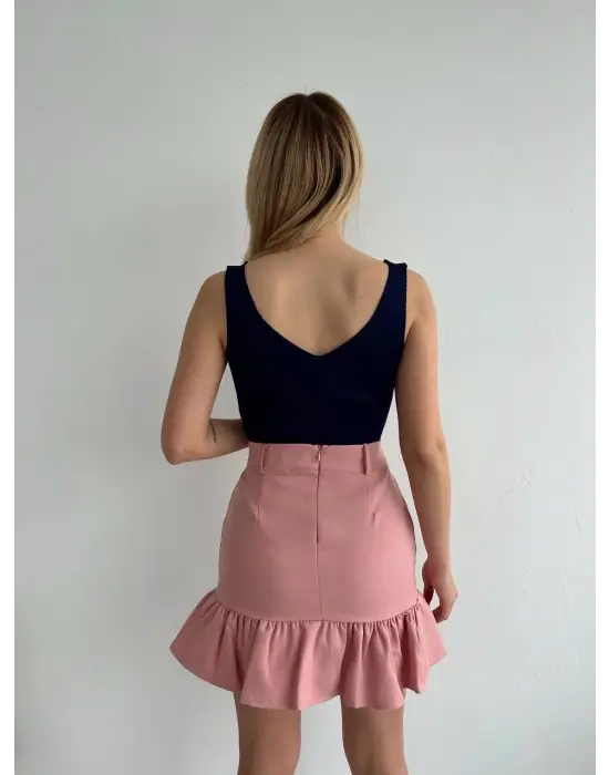 Altı fırfırlı etek pudra s24817