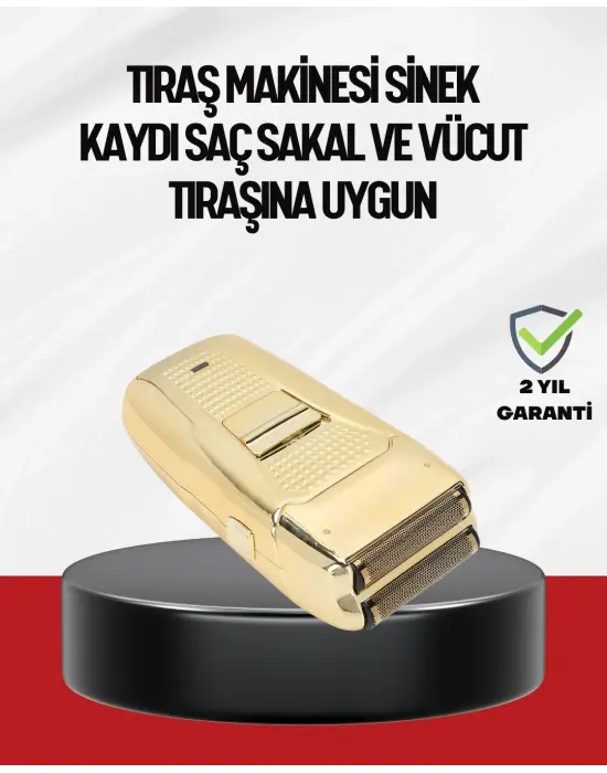 Altın Kaplama Kablolu Erkek Tıraş Makinesi Favori Atlı