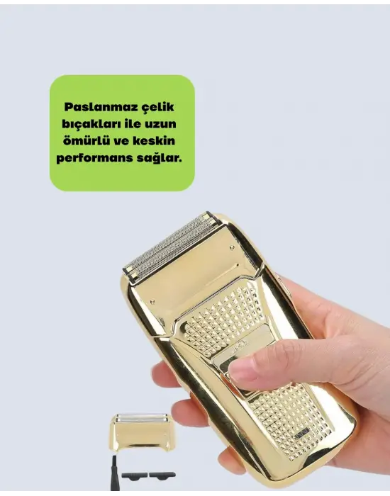 Altın Kaplama Kablolu Erkek Tıraş Makinesi Favori Atlı