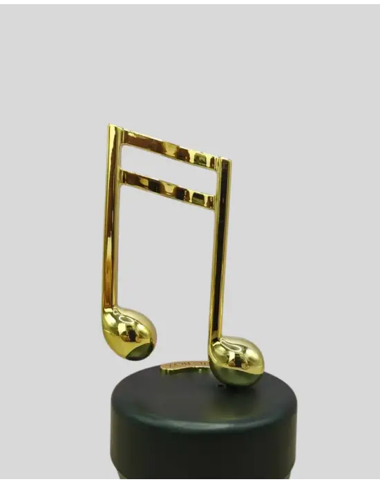 Altın Nota Figürlü Dönen Müzik Kutusu Dekoratif Music Box