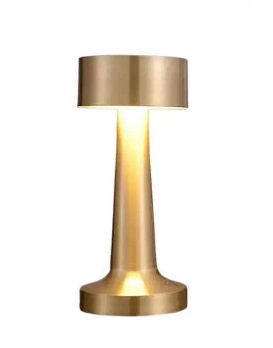 Altın Rengi Masa Ve Gece Lambası Dokunmatik Şarjlı Masa Lambası