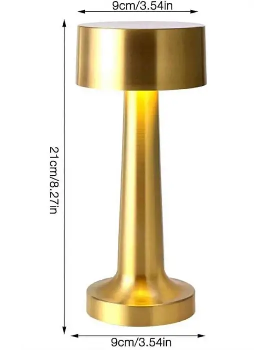 Altın Rengi Masa Ve Gece Lambası Dokunmatik Şarjlı Masa Lambası