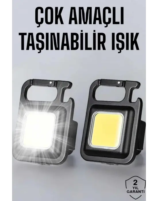 Anahtarlık Çok Amaçlı Mıknatıslı Taşınabilir Işık Led Şarjlı