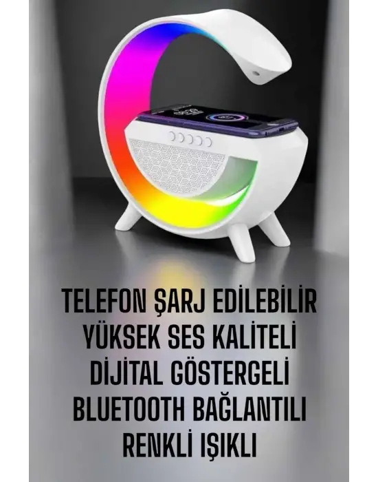 Android Uyumlu Akıllı Bluetooth Hoparlör Kablosuz Şarj Cihazı Standı