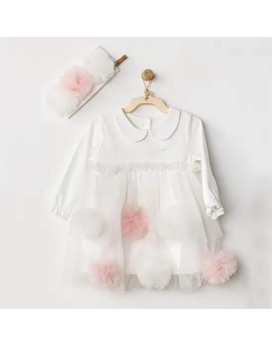 Andywawa AC24500 Dress Band Petit Love Elbise Takım Ekru