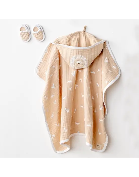 Omarı Hafif ve Hızlı Kuruyan Müslin Havlu Seti Beige