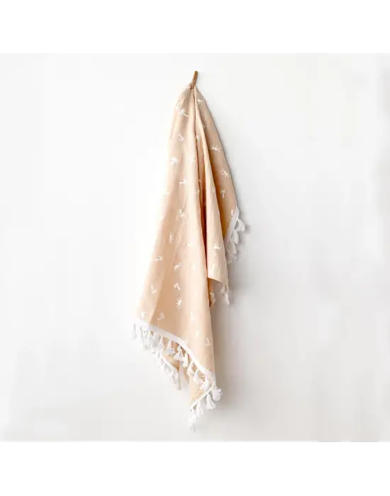 Omarı Hafif ve Nefes Alabilen Bebek Battaniyesi - Bej