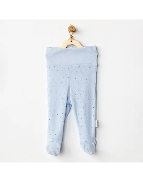 Omarı Yumuşacık Jacquard Desenli Bebek Pantolon Blue