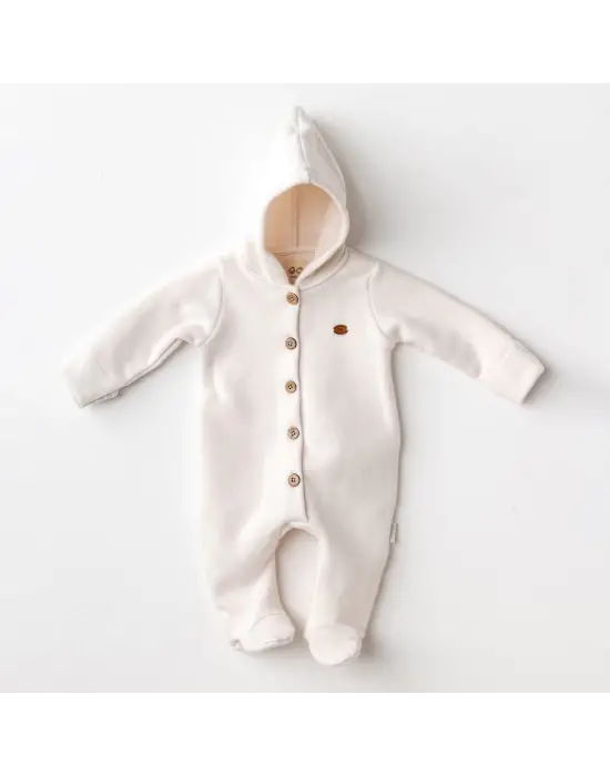 Omarı Yumuşak Bebe Tulumu Ekru Rengi