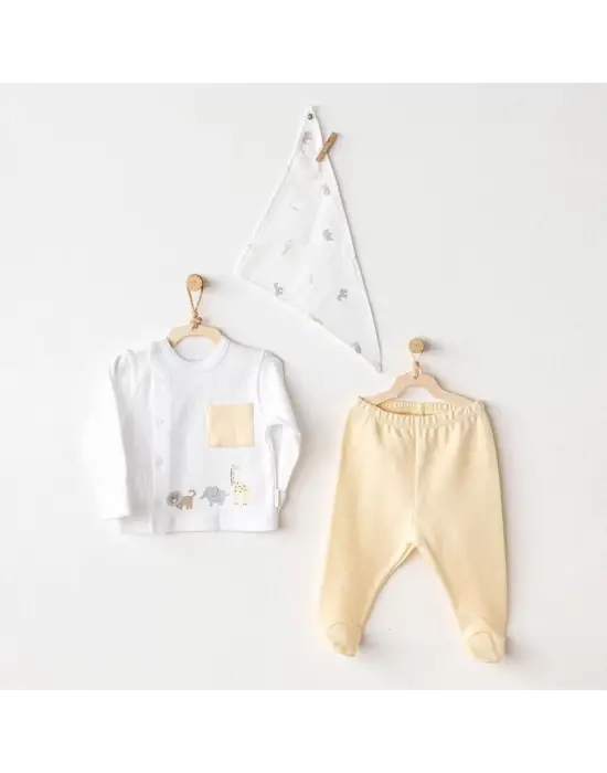 Omarı Little King 3lü Zıbın Set Yellow