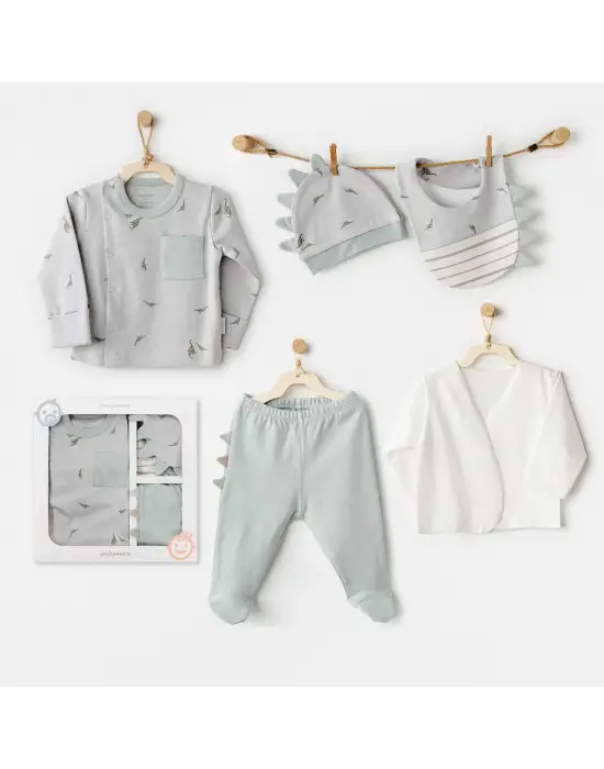 Omarı Saurus Snuggle 5 Parça Hastane Çıkış Seti - Yeşil