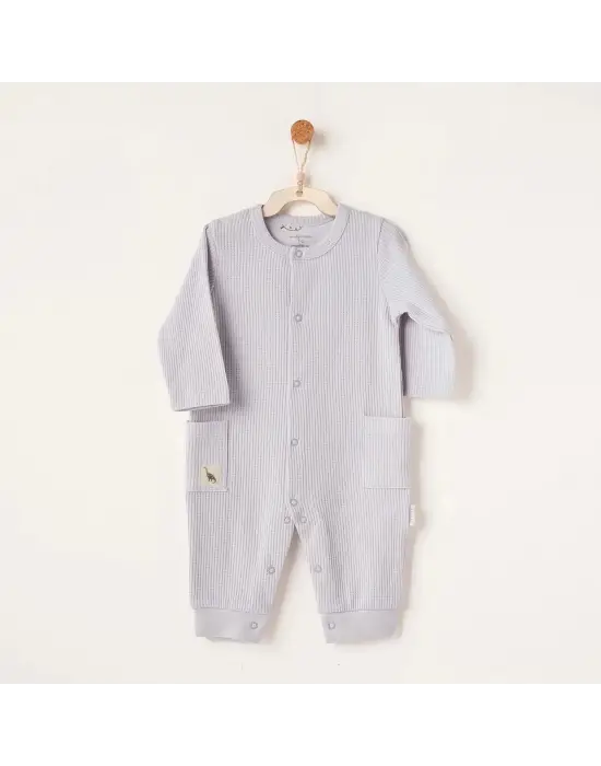 Omarı Yumuşak ve Sıcacık Bebek Tulumu Gri