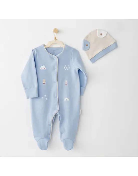 Omarı Renkli Tulum Takımı Blue Hat Set