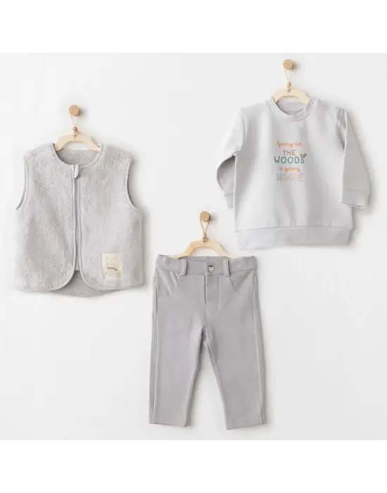 Andywawa AC26111 Hello Autumn 3lü Takım Grey
