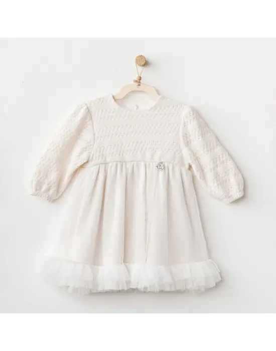 Andywawa AC26136 Wawa Exclusive Elbise Ekru