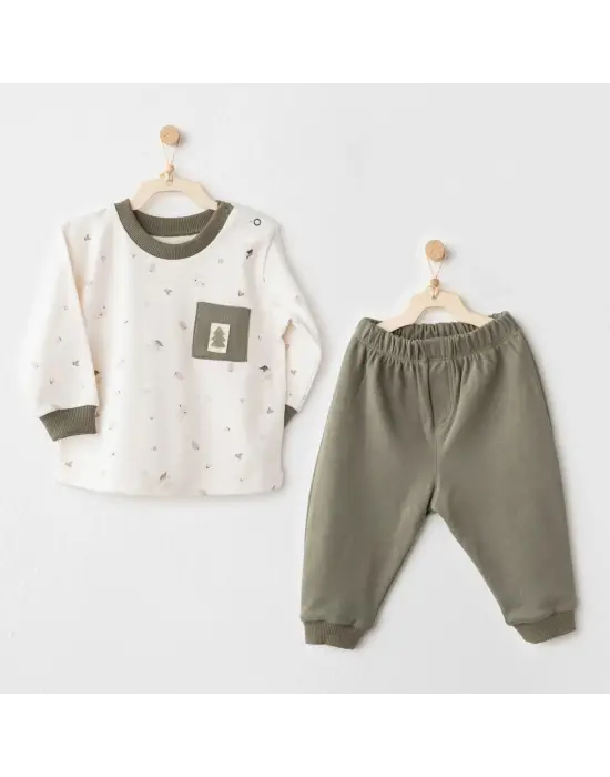 Andywawa AC26186 My 1 St Wardrobe 2li Takım Ecru Green