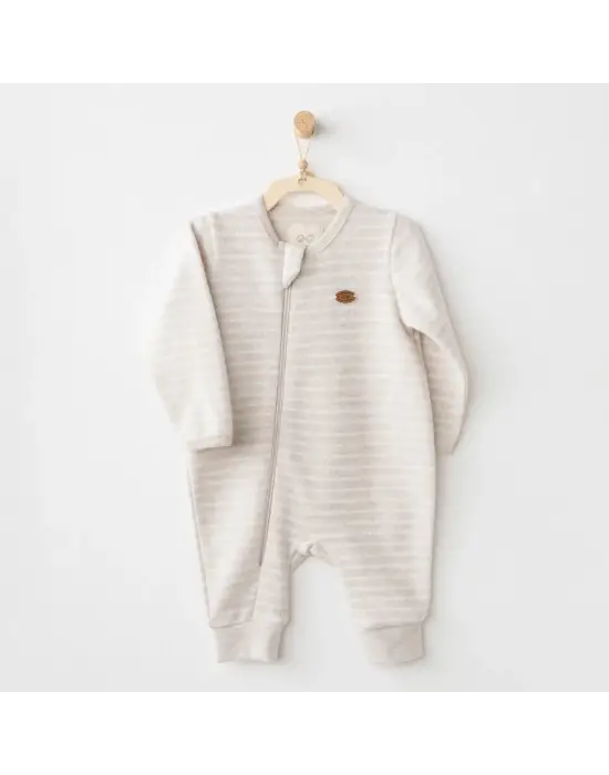 Omarı Rahat ve Şık Beige Casual Tulum