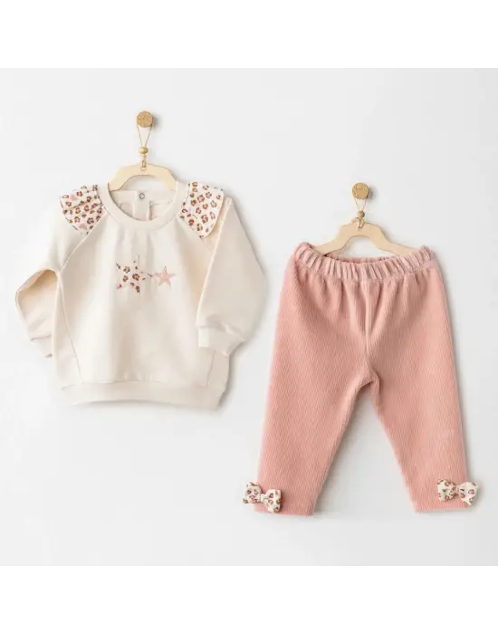 Andywawa AC26236 Little Leopard 2li Takım Ecru Pink