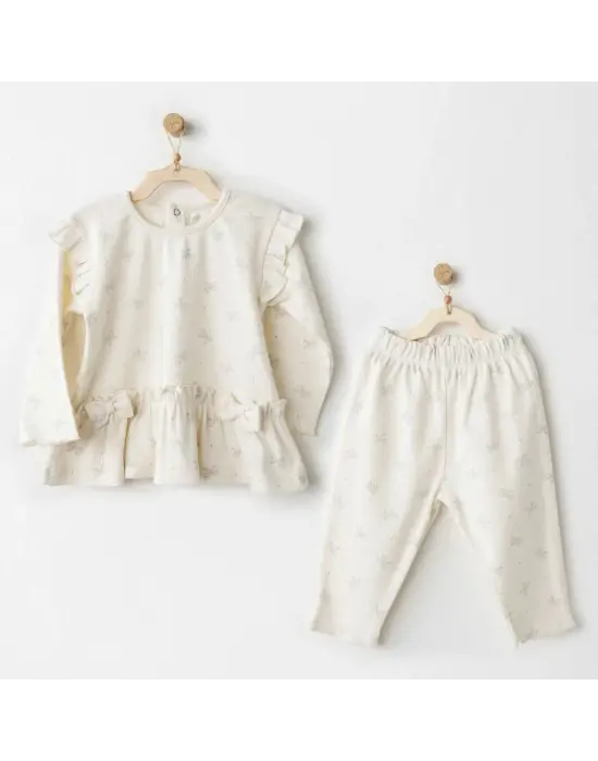 Andywawa AC26256 Baby Bow Bliss 2li Takım Ekru