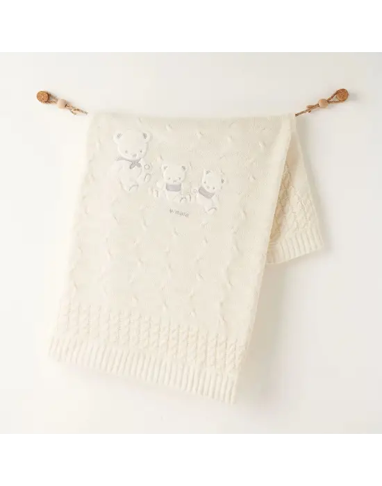 Omarı Yumuşak Triko Battaniye 85x100 Ekru